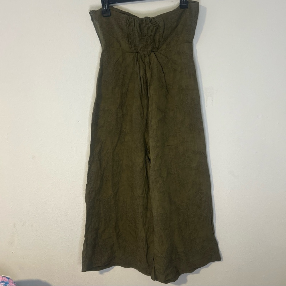 elevenses Olive Halter Tie-Front Jumpsuit - Picture 10 of 16